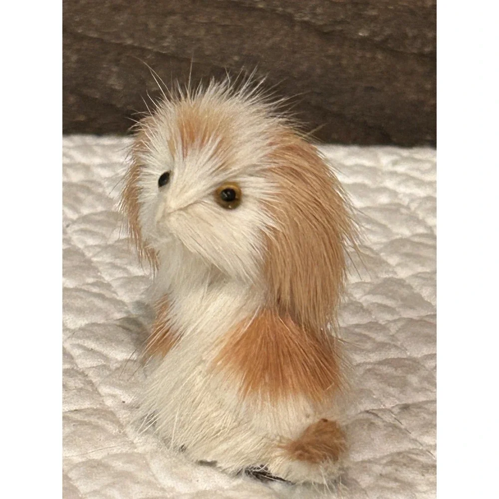 Adorable Real Fur Realistic Dog‎ Figurine Figure Pekingese Collectible